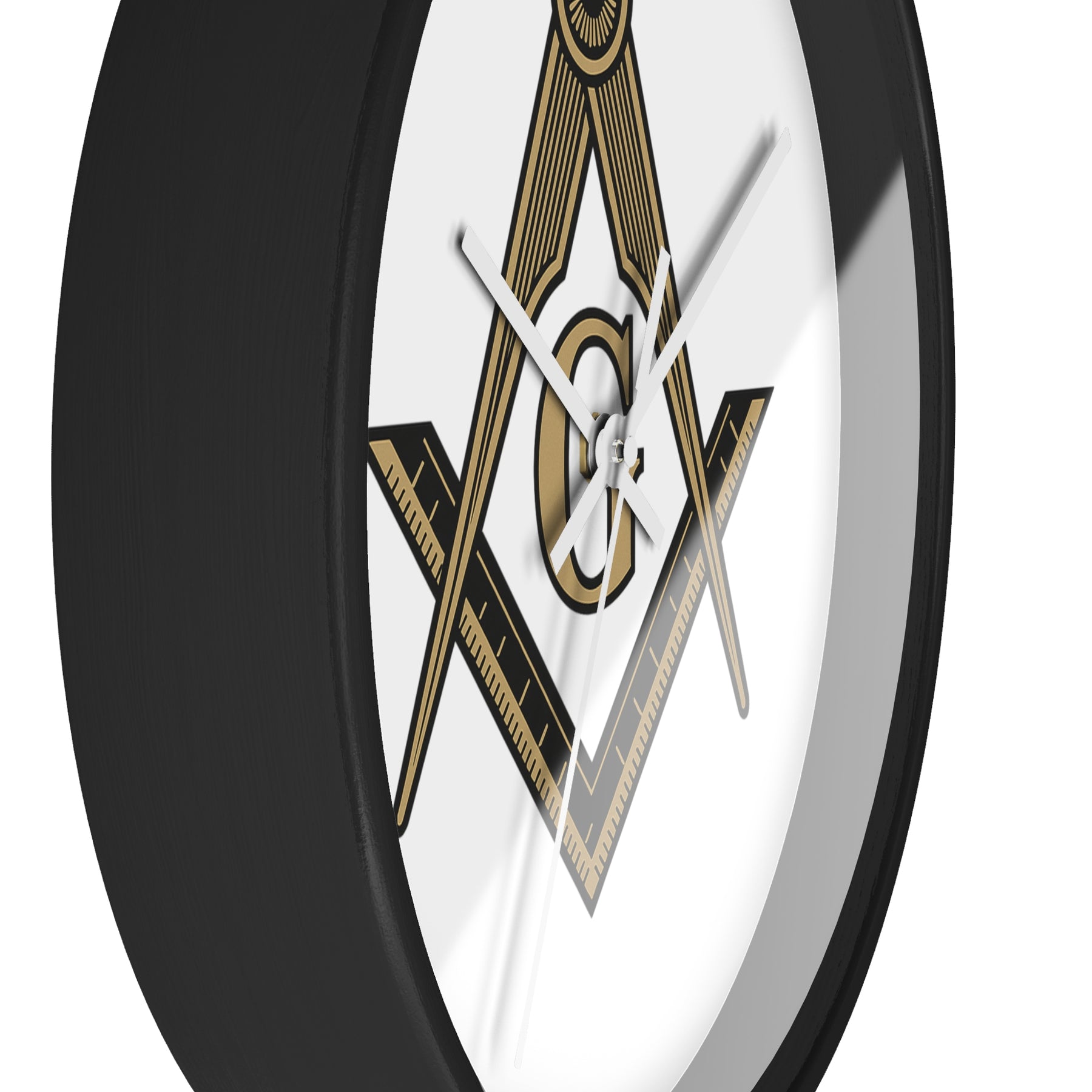 Master Mason Blue Lodge Clock - Distinguished S&C G on White Dial - Bricks Masons