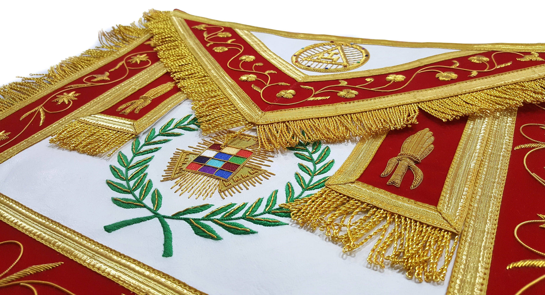 Past High Priest Royal Arch Chapter Apron - Red with Gold Wreath