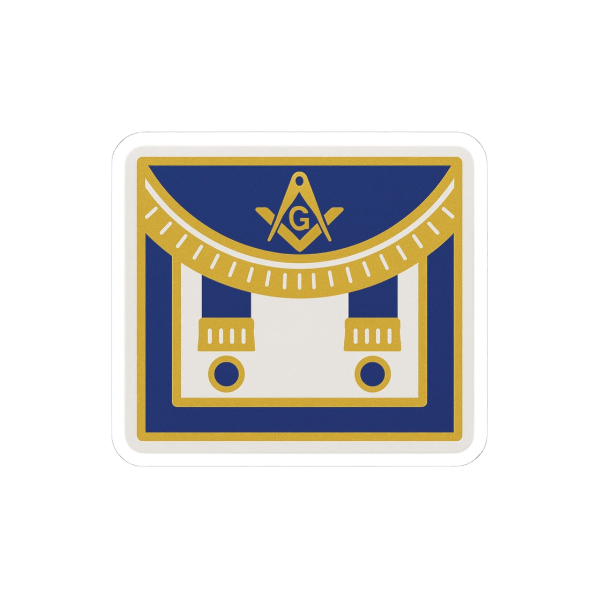 Master Mason Blue Lodge Sticker Decal - Kiss-Cut Blue Apron - Bricks Masons