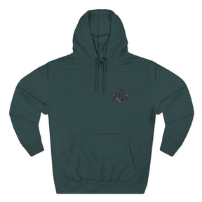 Master Mason Blue Lodge Australia Jurisdiction Hoodie - Stitched Chest Symbol - Bricks Masons