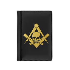 Widows Sons Passport Cover - Gold Skull & Bones With S&C With Inner Compartments - Bricks Masons