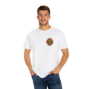 Master Mason Blue Lodge T-Shirt - Firefighter Mason Garment-Dyed Tee - Bricks Masons