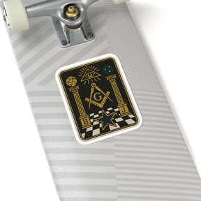 Master Mason Blue Lodge Sticker Decal - Kiss-Cut The Tracing Board S & C - Bricks Masons