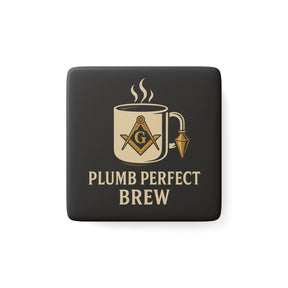 Master Mason Blue Lodge Magnet - Porcelain With Magnet - Bricks Masons