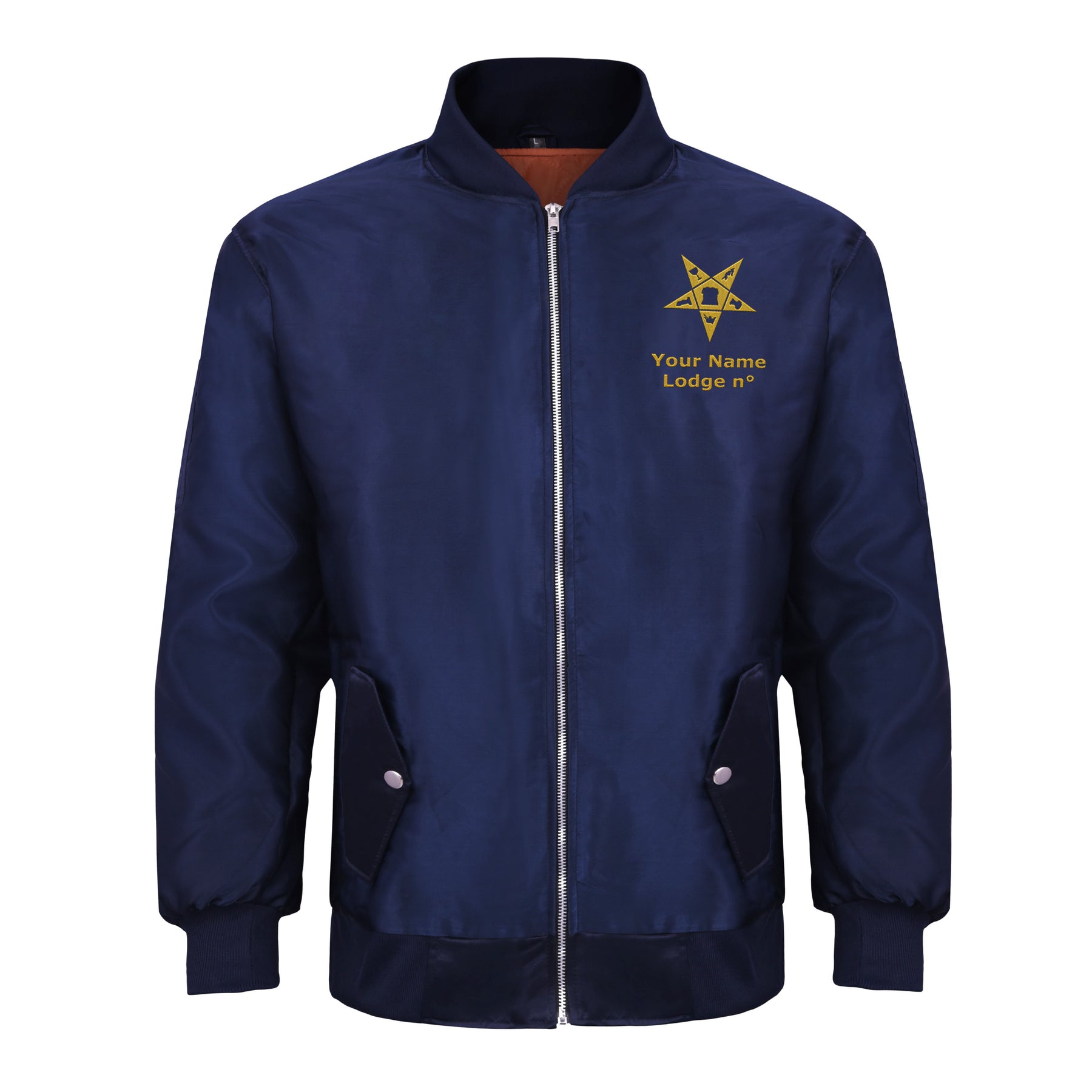 OES Jacket - Blue Color With Gold Embroidery - Bricks Masons