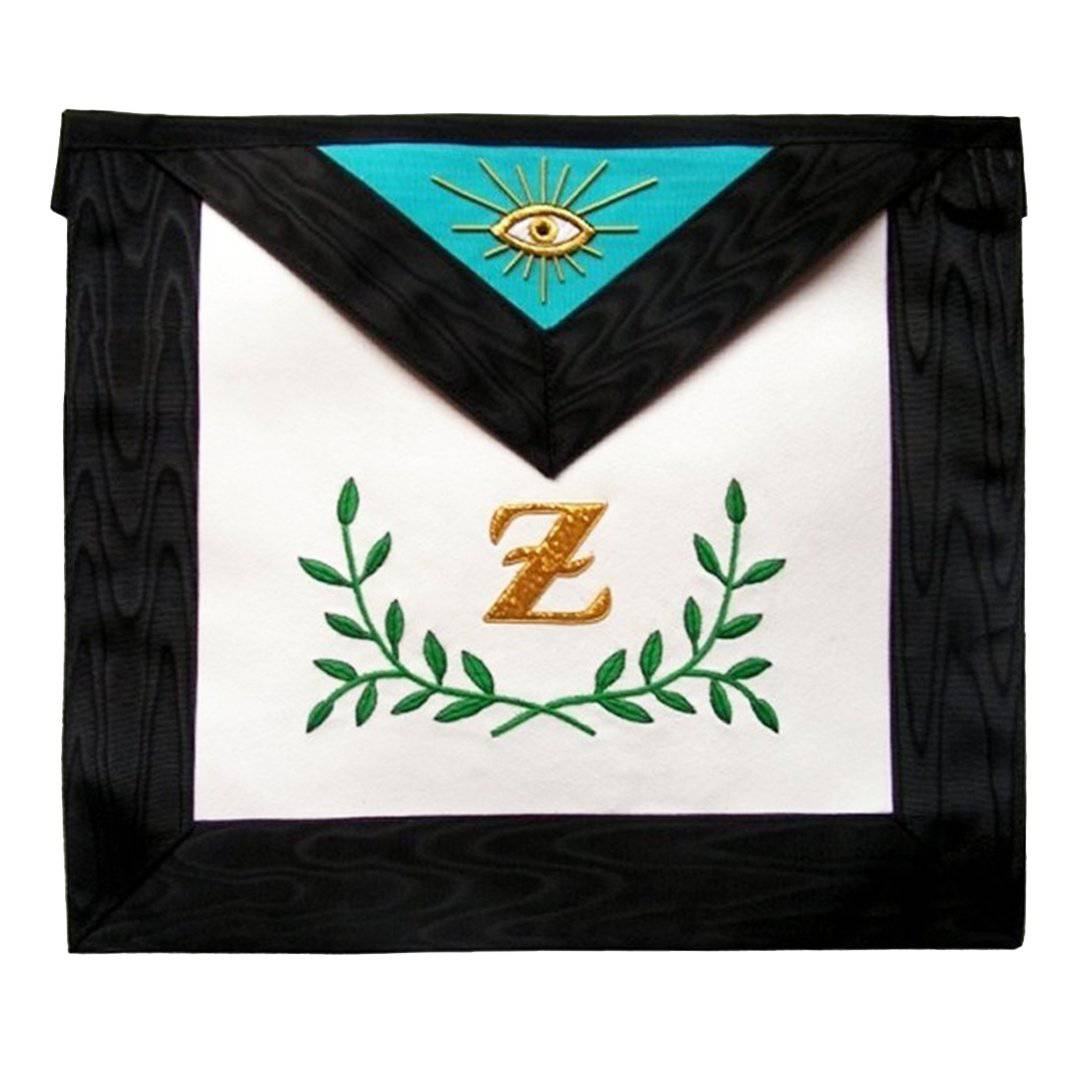 4th Degree Scottish Rite Apron - White, Sky Blue with Sprig Acacia Embroidery - Bricks Masons
