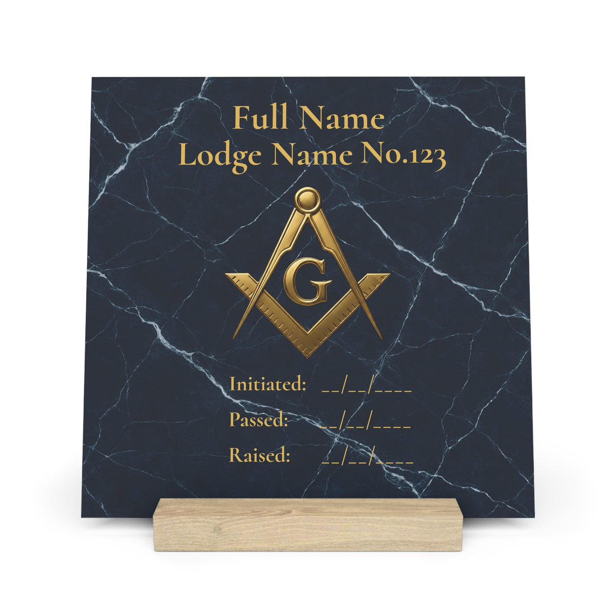 Master Mason Blue Lodge Plaque - with Stand - Bricks Masons