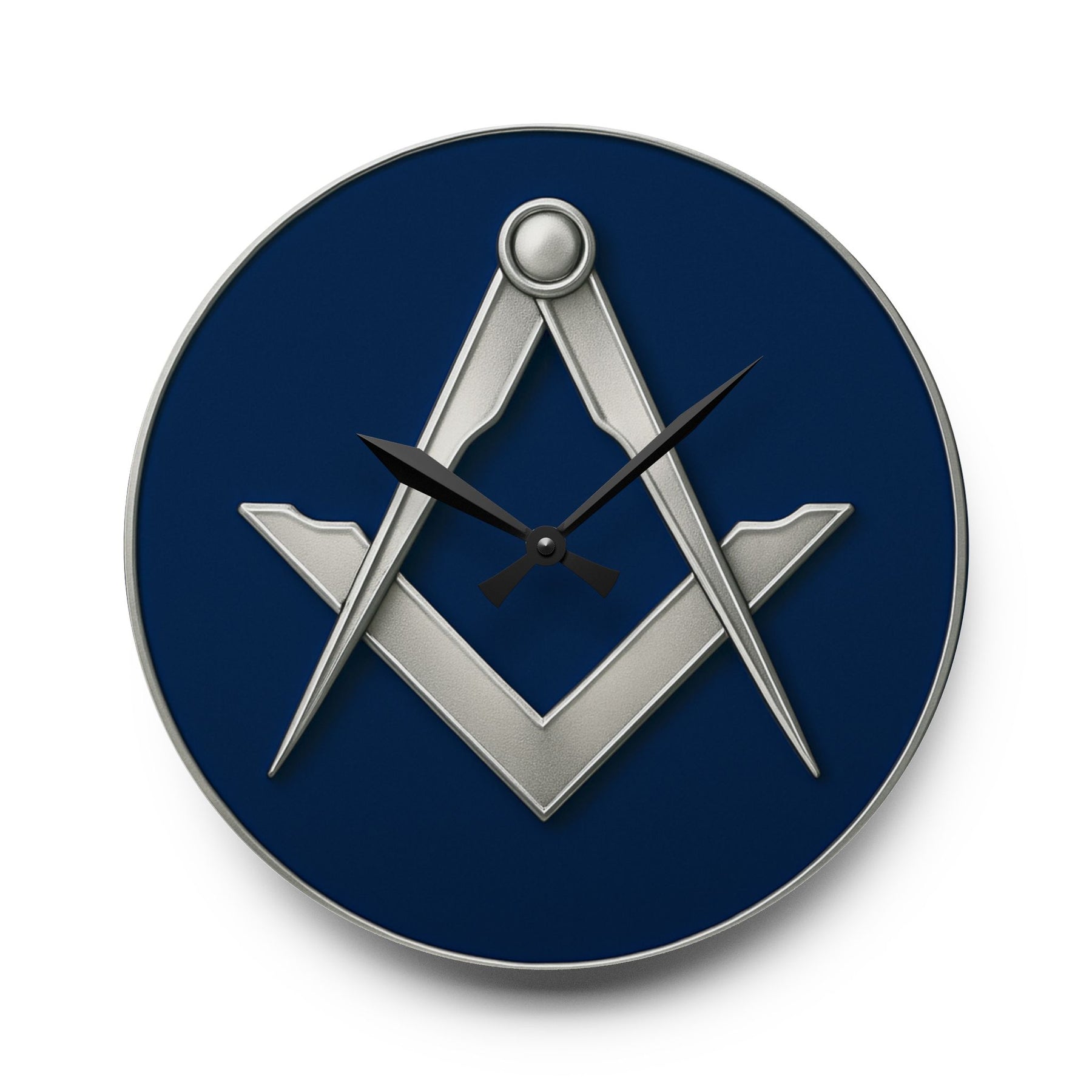 Master Mason Blue Lodge Clock - Blue & Silver Square & Compass - Bricks Masons