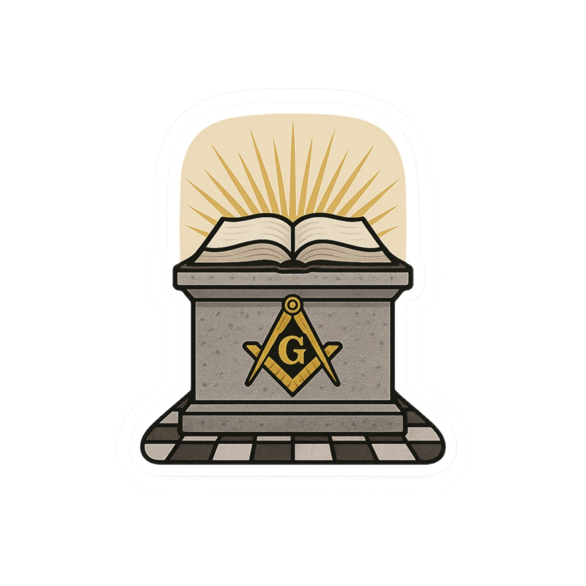 Master Mason Blue Lodge Sticker Decal - Kiss-Cut Masonic Altar - Bricks Masons