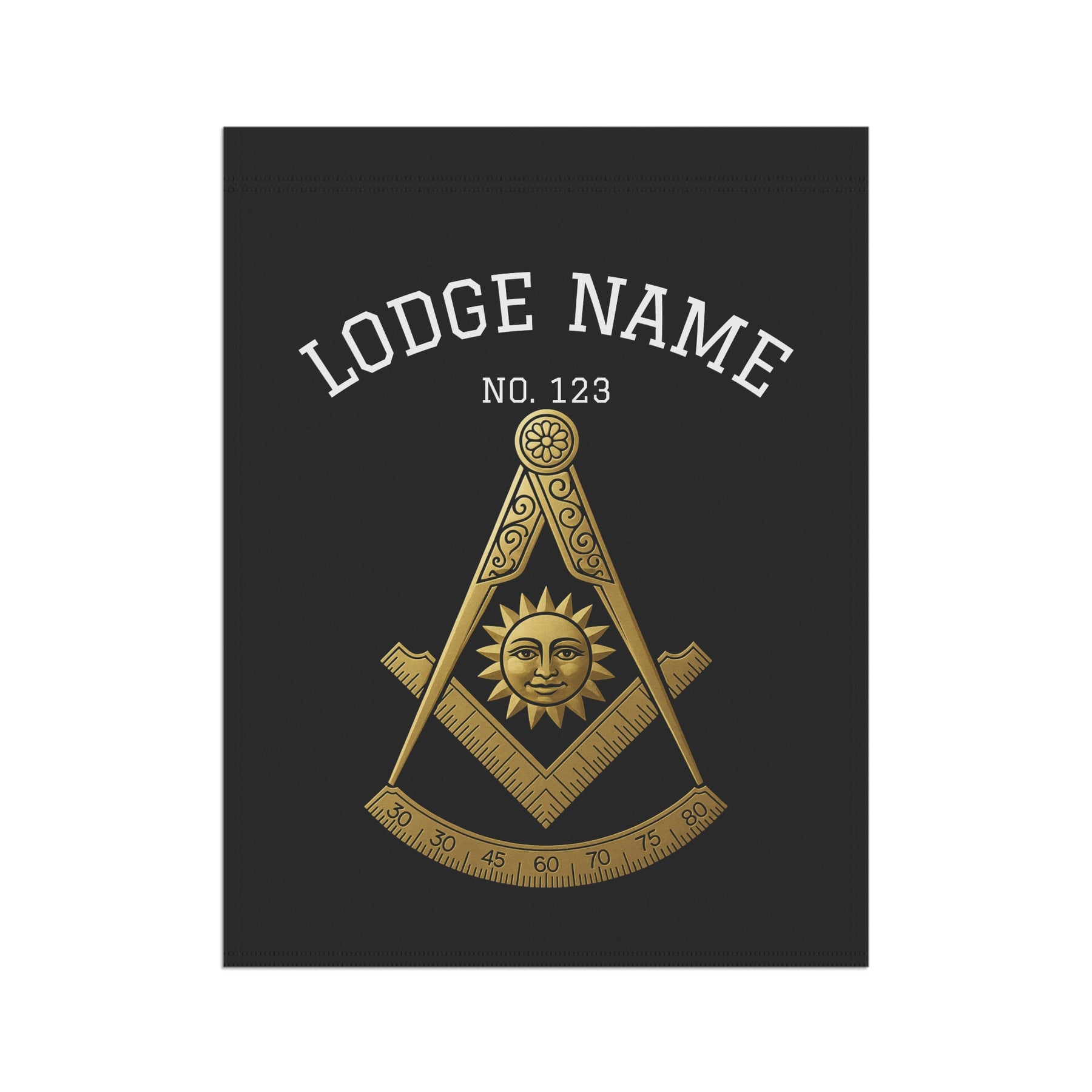 Past Master Blue Lodge Yard Flag - Square & Compass With Personalization - Bricks Masons