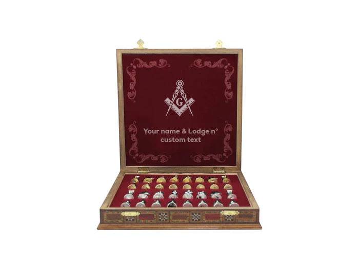 Master Mason Blue Lodge Chess Set - 16.5" (42cm)