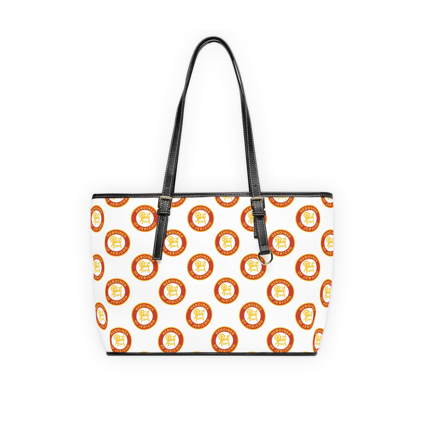 Heroines of Jericho Handbag - White PU Leather Adjustable Handles - Bricks Masons