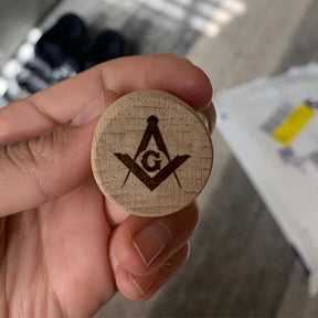 Master Mason Blue Lodge Wine Stopper - Customized Wood - Bricks Masons