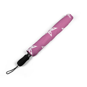 OES Umbrella - Pink with White Stars Semi-Automatic Foldable Umbrella - Bricks Masons