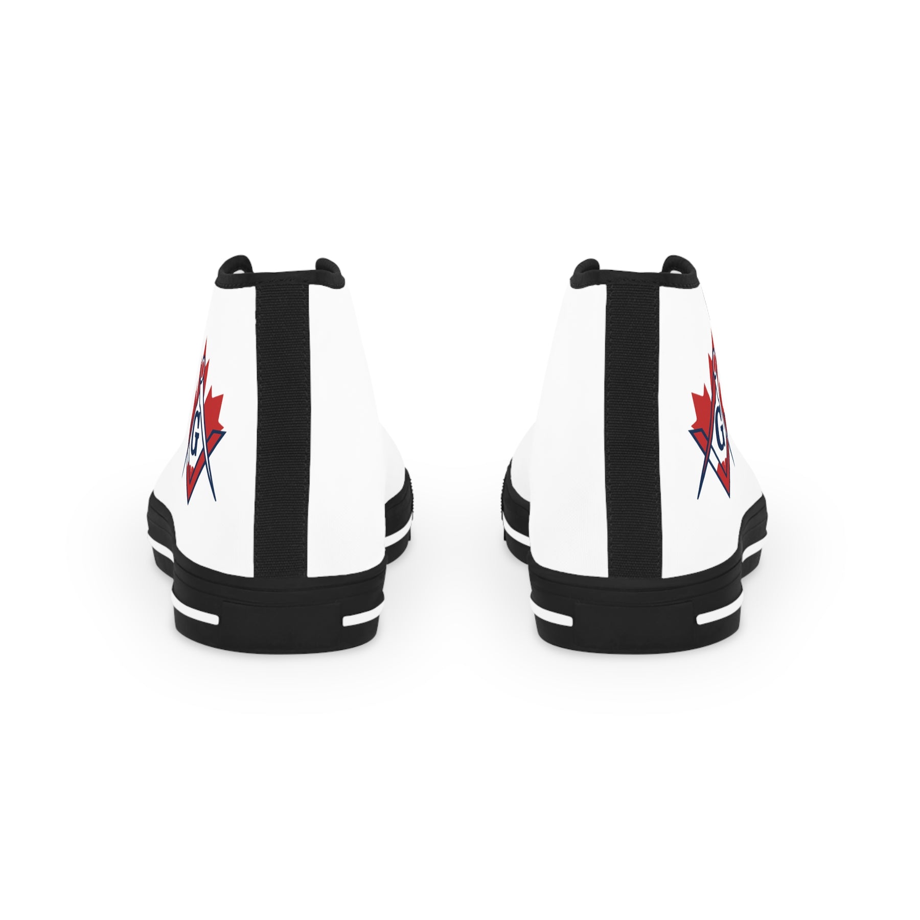 Master Mason Blue Lodge Canada Jurisdiction Sneaker - High Top Black & White Sole Canada Maple Leaf - Bricks Masons