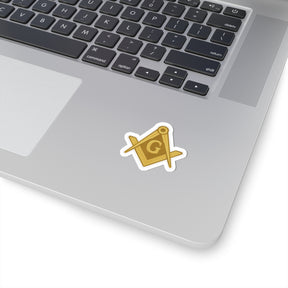 Master Mason Blue Lodge Sticker Decal - Kiss-Cut All Gold - Bricks Masons