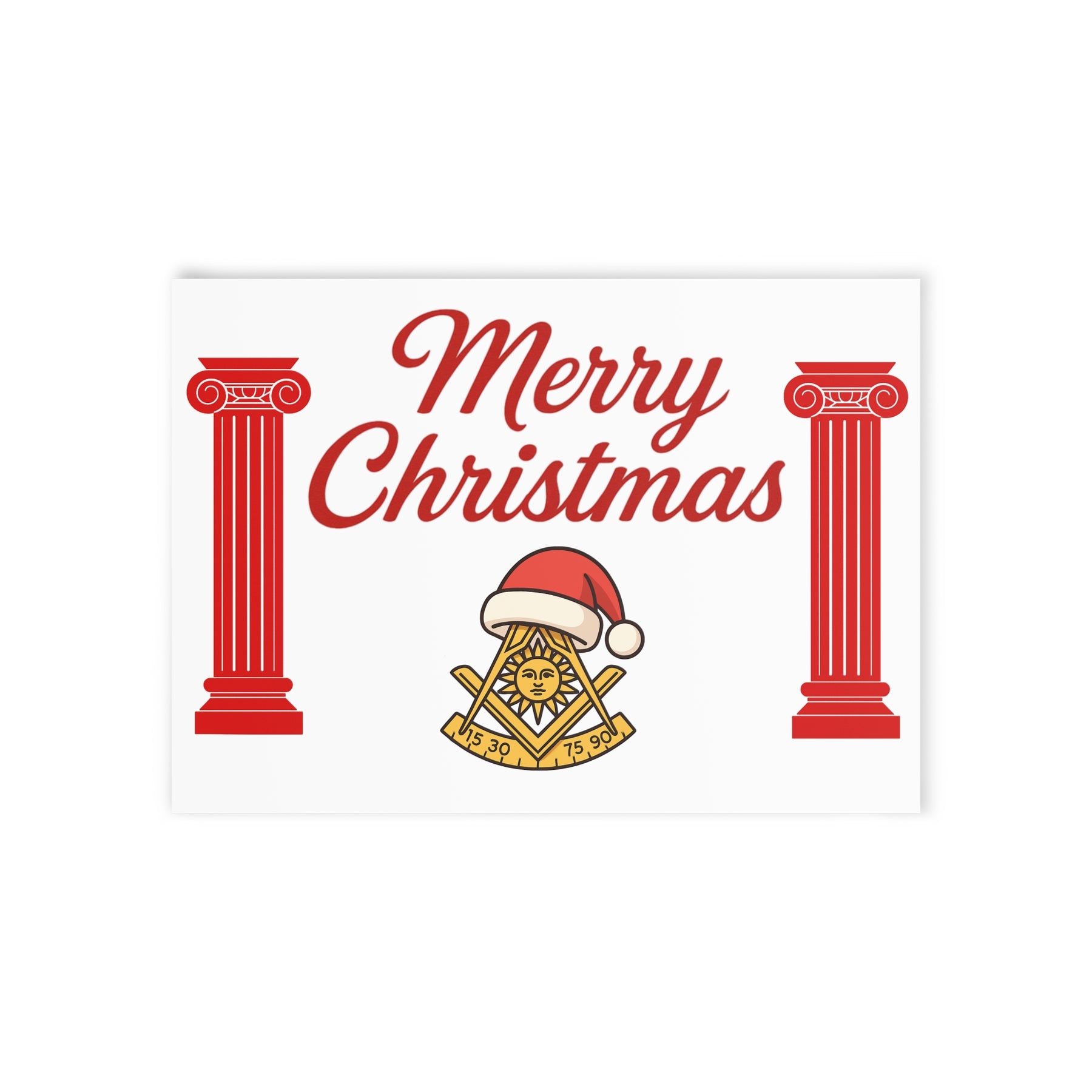 Past Master Blue Lodge Greeting Card -  (Two-sided print) - Bricks Masons