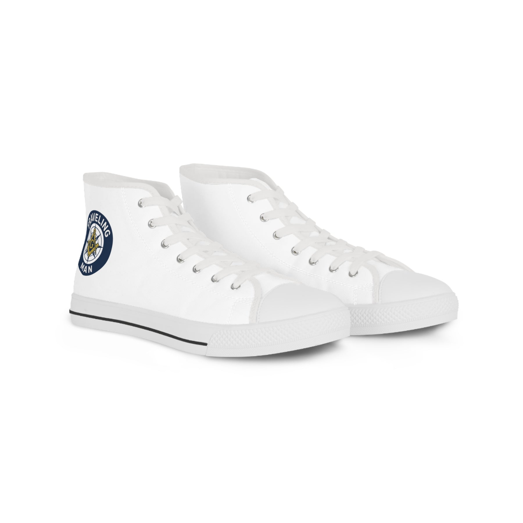 Master Mason Blue Lodge Sneaker - High Top Black & White Sole Traveling Mason - Bricks Masons