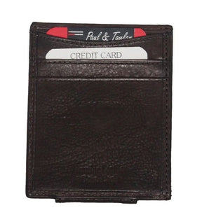 OES Wallet - Brown Leather With Money Clip - Bricks Masons