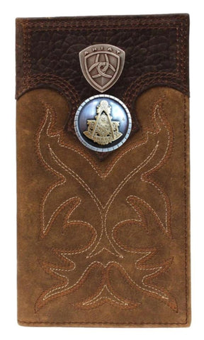 Past Master Blue Lodge Wallet - Square & Compass Trifold or Checkbook - Bricks Masons