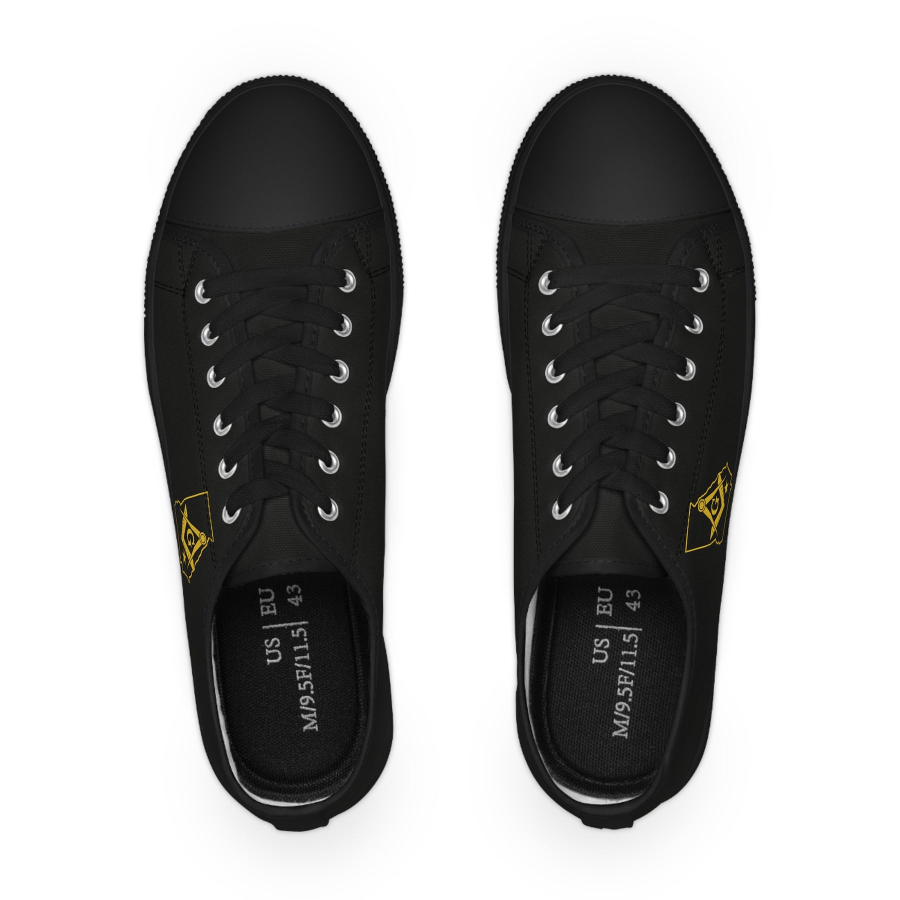 Master Mason Blue Lodge Sneaker - Low Top Sneaker Black & White Georgia Map Mason - Bricks Masons