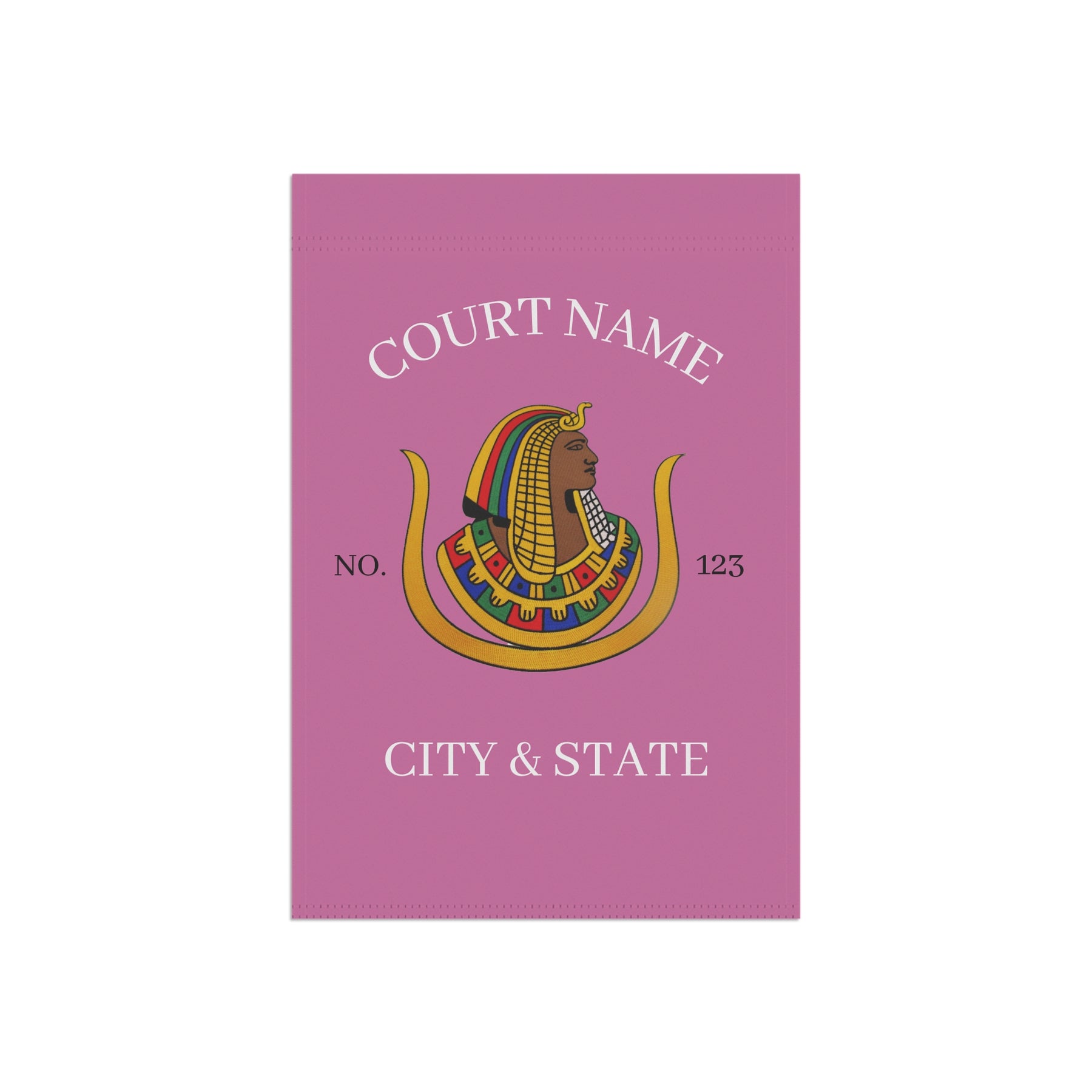 DOI Yard Flag -  Personalized Pink Printed Poly Poplin - Bricks Masons