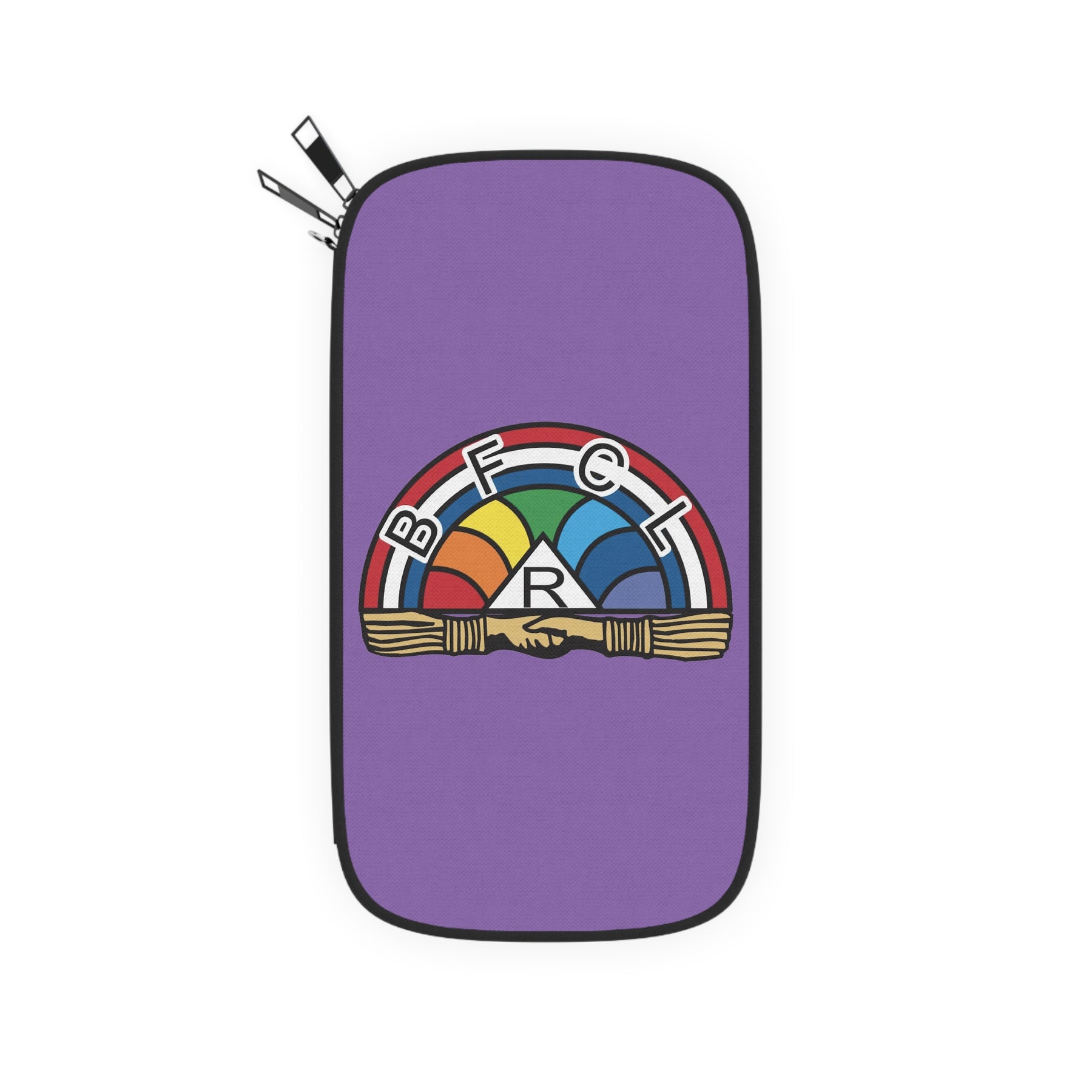 International Order of The Rainbow For Girls Passport Wallet - Purple With Colorful Emblem - Bricks Masons