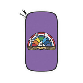 International Order of The Rainbow For Girls Passport Wallet - Purple With Colorful Emblem - Bricks Masons