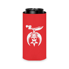 Shriners Can Cooler - Red Polyester Exterior - Bricks Masons