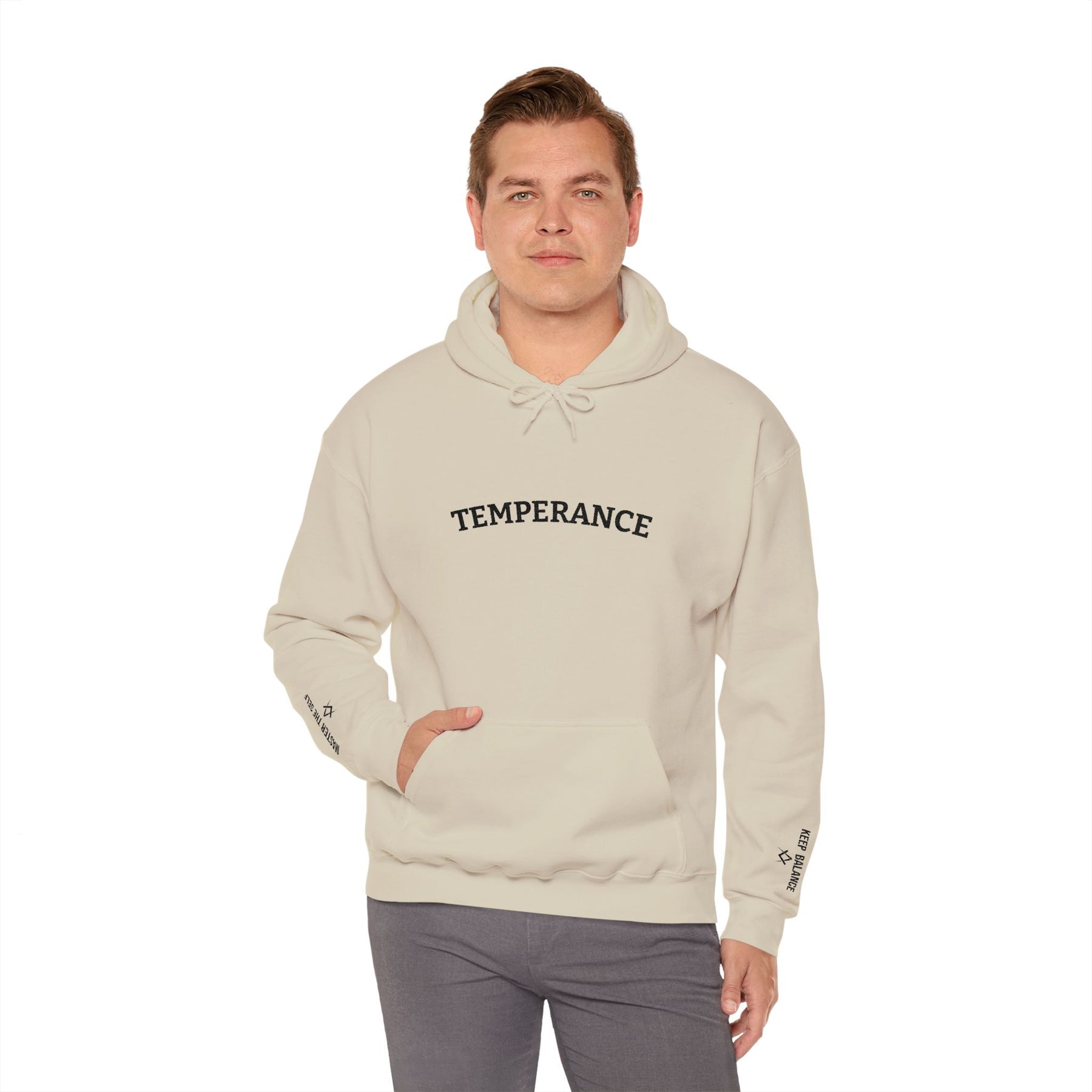 Entered Apprentice Blue Lodge Hoodie - Temperance Front & Sleeves Embroidery - Bricks Masons