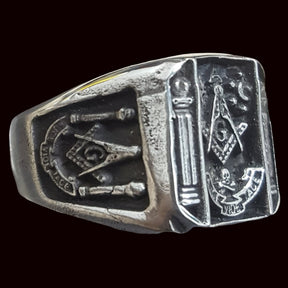 Masonic Ring Aude Vide Tace in 16g Silver Art 77 - Bricks Masons