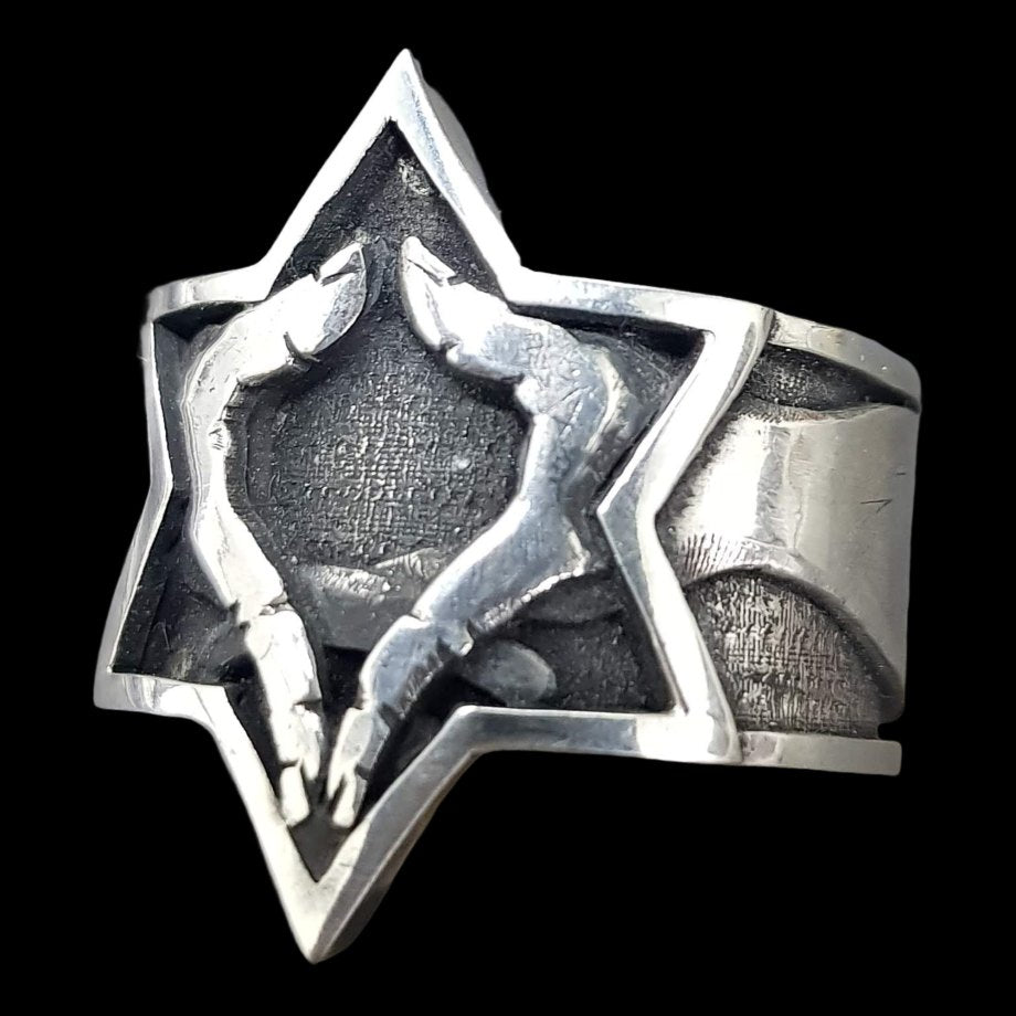 Rastafari Ring Trinity Symbol In Silver 16 Gr Cm Art 789 - Bricks Masons