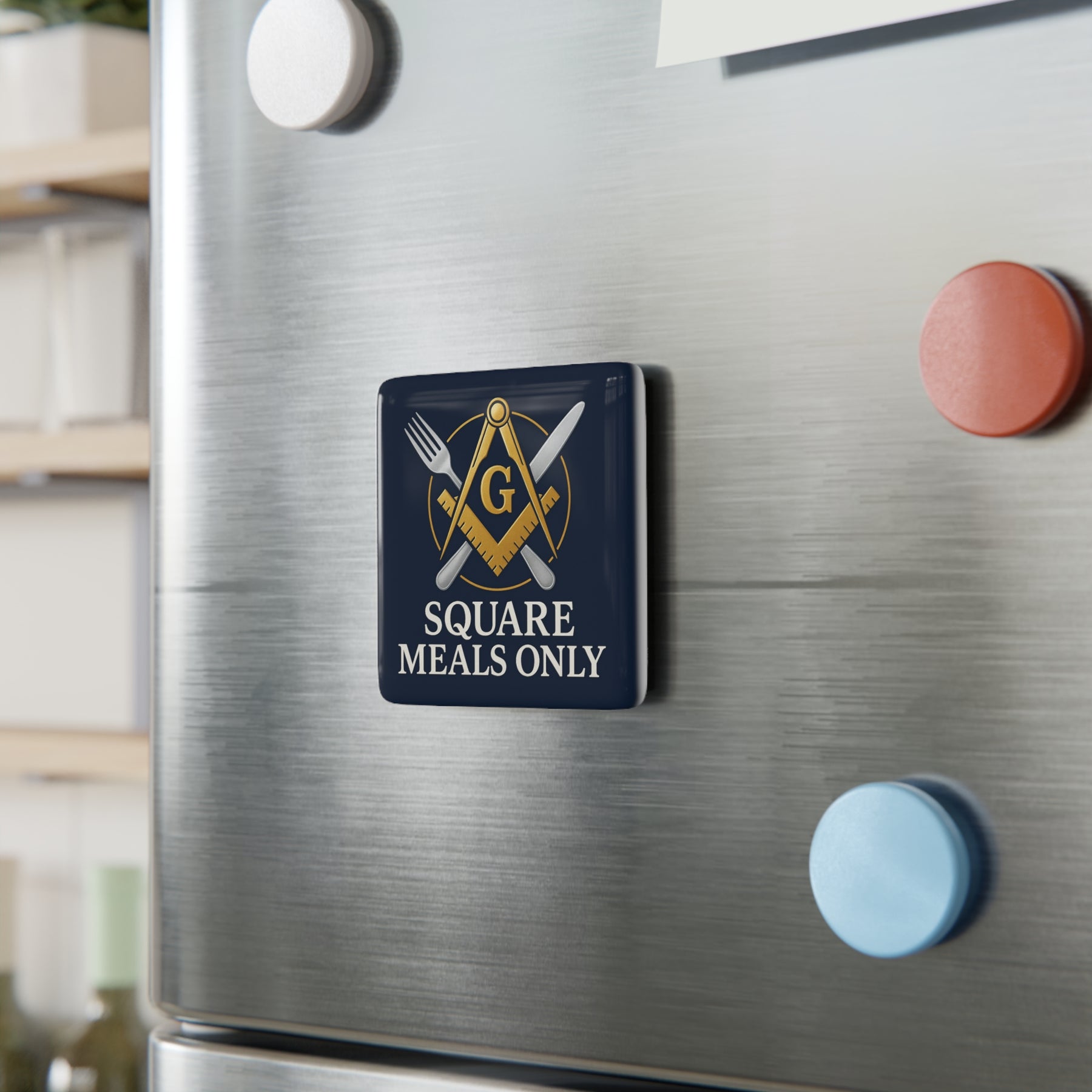 Master Mason Blue Lodge Magnet - Porcelain With Magnet - Bricks Masons