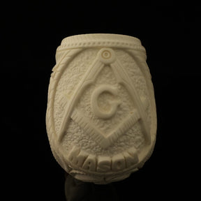 Master Mason Blue Lodge Meerschaum Pipe - Handcrafted With Fitted Case - Bricks Masons