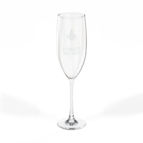 Master Mason Blue Lodge Champagne Flute - Square & Compasses Forget Me Not - Bricks Masons