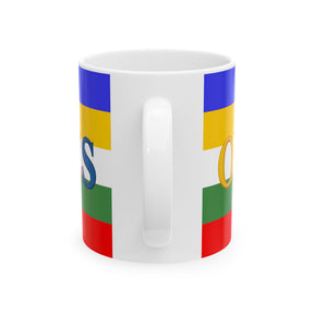 OES Mug - Eastern Star Colors and Initials - Bricks Masons