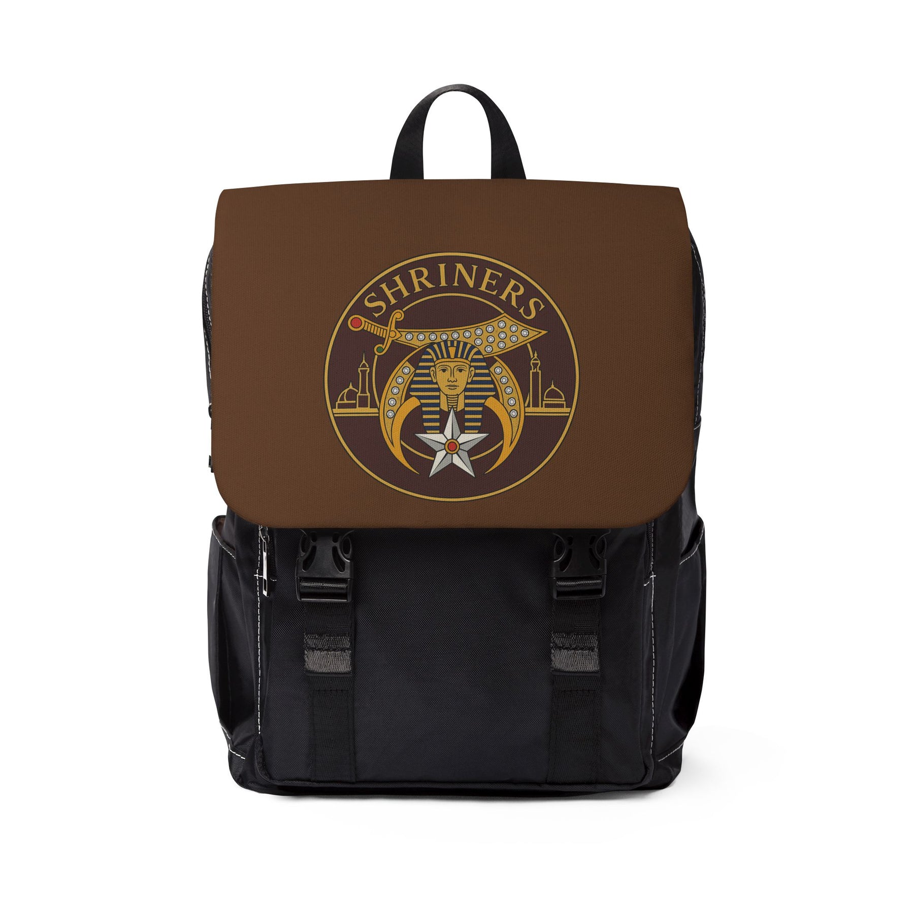 Shriners Backpack - Brown With Multiple Compartments - Bricks Masons