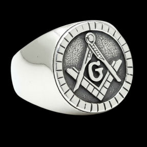 Masonic Master Degree Ring in Silver 11 Gr 1.6 Cm Art 88 - Bricks Masons