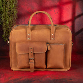 Royal Arch Chapter Briefcase - Brown Leather - Bricks Masons