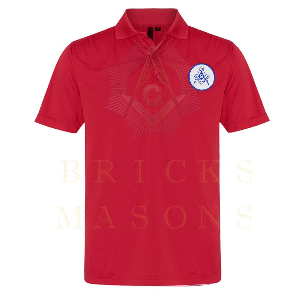 Master Mason Blue Lodge Polo Shirt - Square & Compass G Various Colors - Bricks Masons