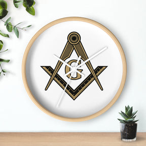 Master Mason Blue Lodge Clock - Distinguished S&C G on White Dial - Bricks Masons