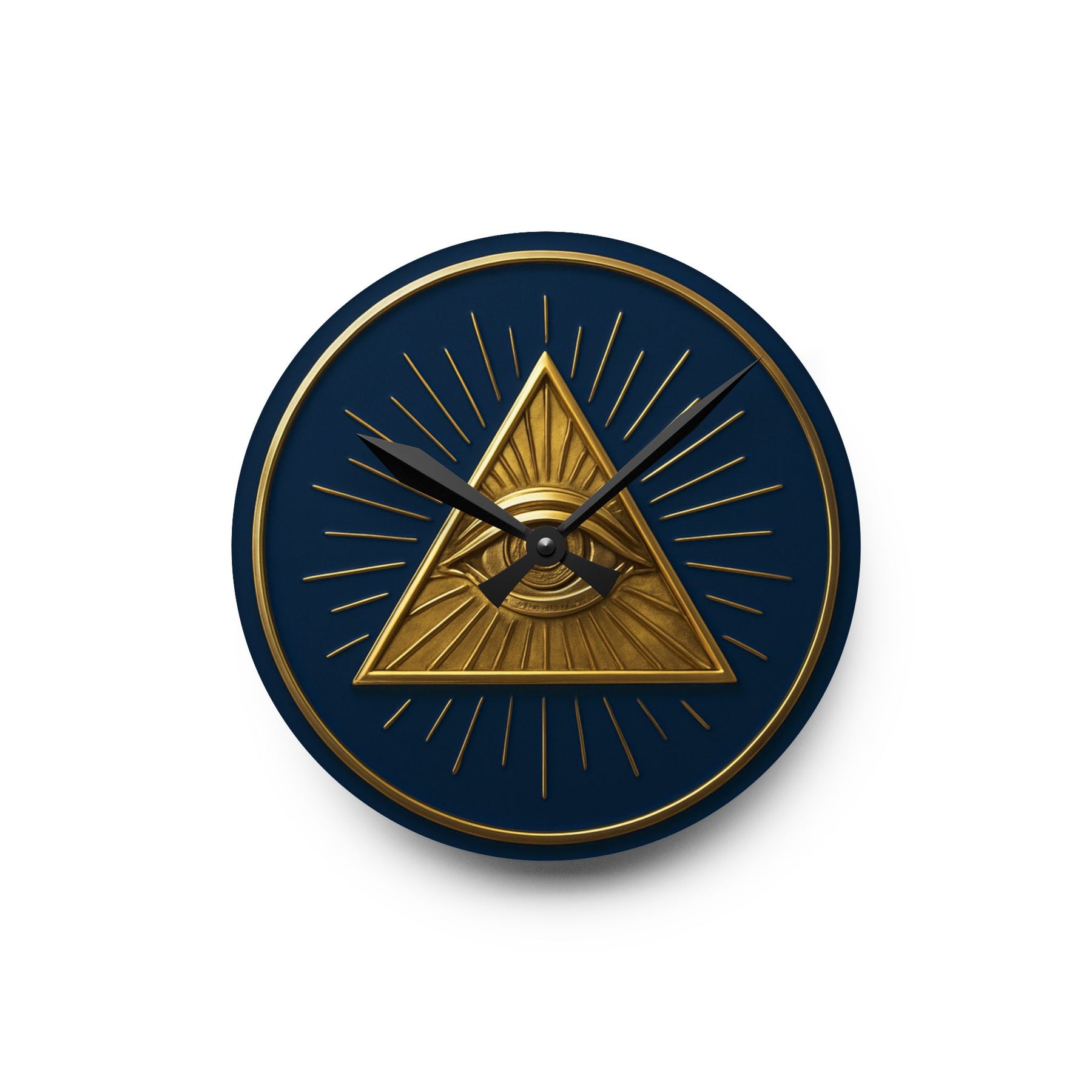 Eye of Providence Clock - Radiant Triangle with All Seeing Eye on Acrylic - Bricks Masons