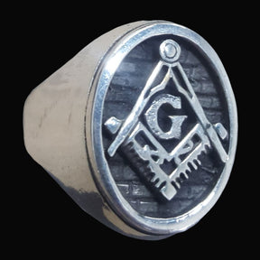Oval Masonic Ring, Master Degree, in Silver, 11 grams, Art. 96 - Bricks Masons