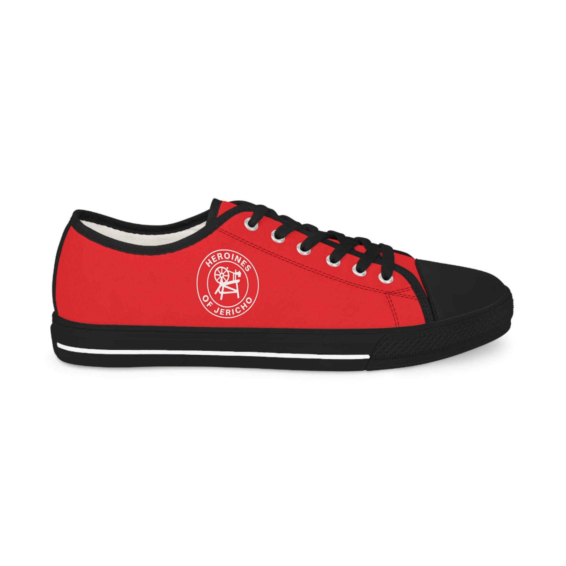 Heroines of Jericho Sneaker - Low Top Sneaker Black & White White Emblem - Bricks Masons