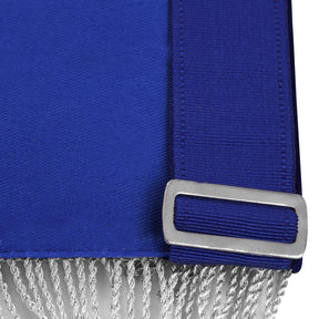 Past Master Blue Lodge California Regulation Apron - Gold Bullion Emblem With Silver Braid Fringe