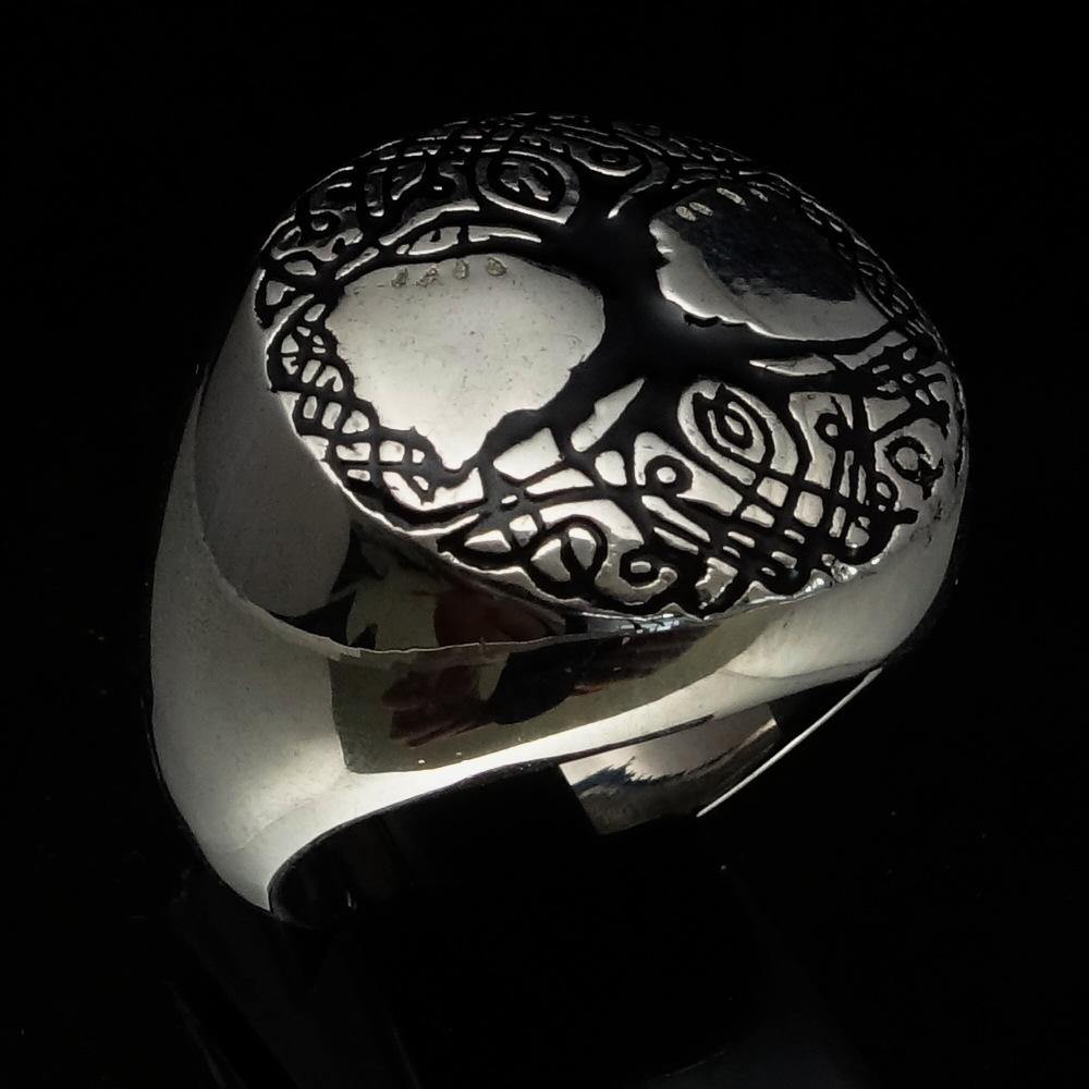 Ancient Israel Ring - Tree of Life Black Sterling Silver