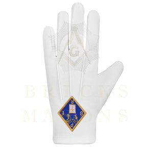 Past Grand Exalted Ruler Elks of the World Gloves - White Cotton - Bricks Masons