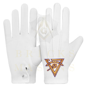 Past Thrice Illustrious Master Council Gloves - White Cotton - Bricks Masons