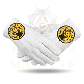 Elks of the World Gloves - White Cotton Daughters of IBPOEW - Bricks Masons
