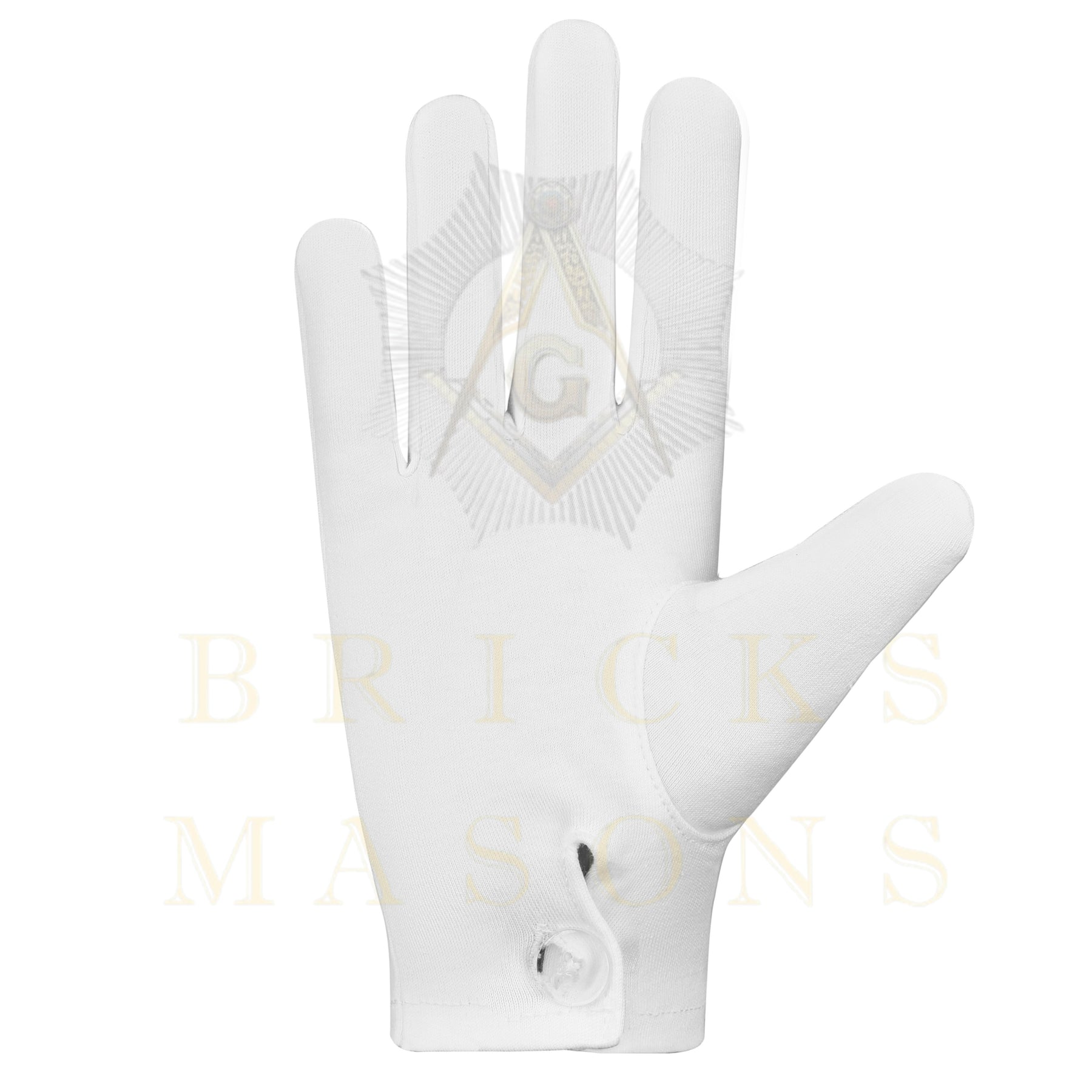 Past Grand Exalted Ruler Elks of the World Gloves - White Cotton - Bricks Masons
